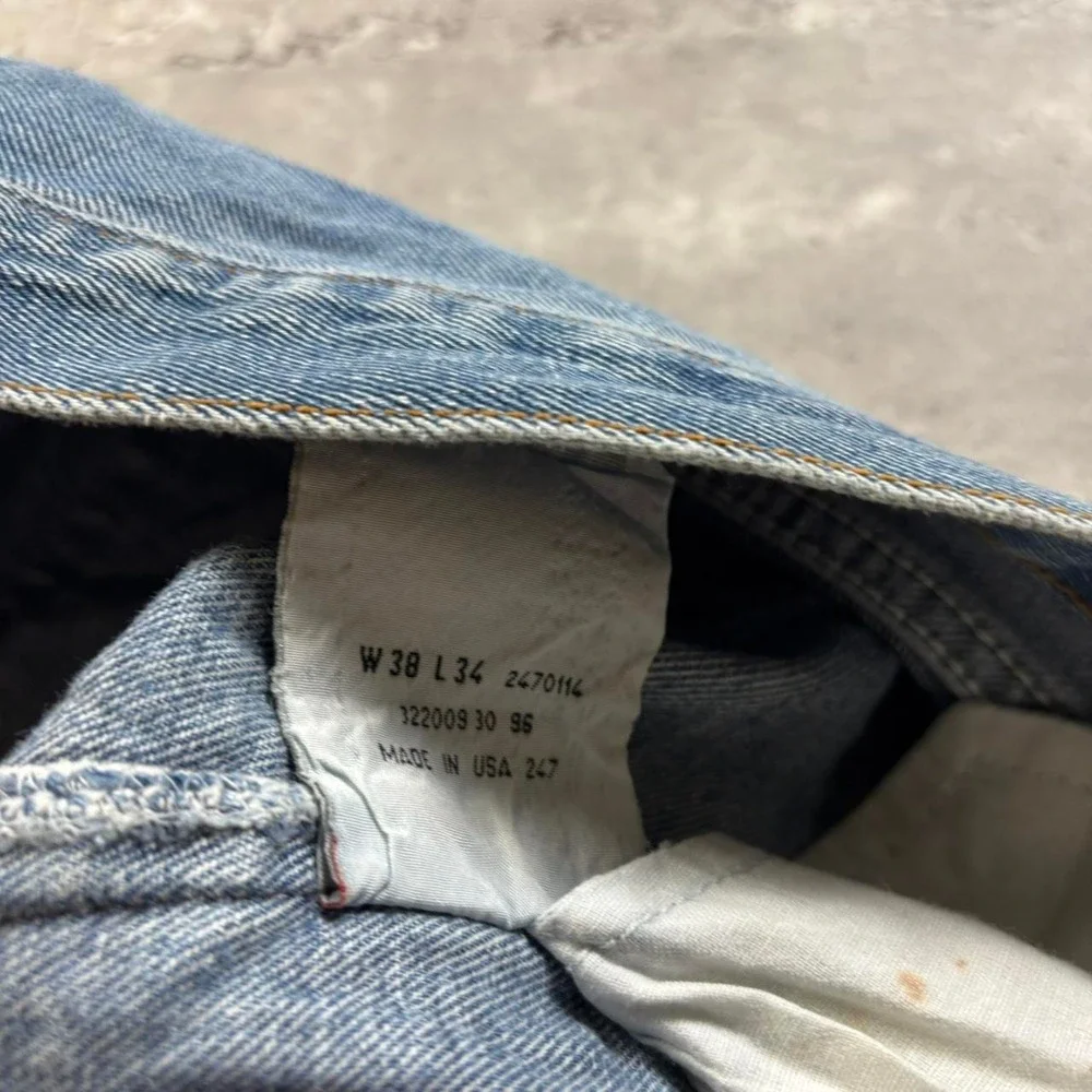 Levi's 501XX Button Fly Jeans Mens 36x34 Blue Faded Light Wash Vintage 90s USA